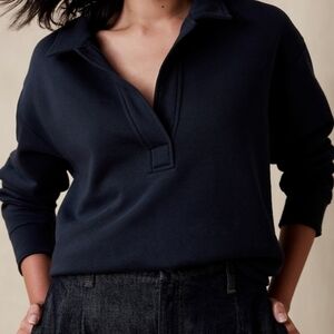 Fleece Johnny-Collar Sweatshirt